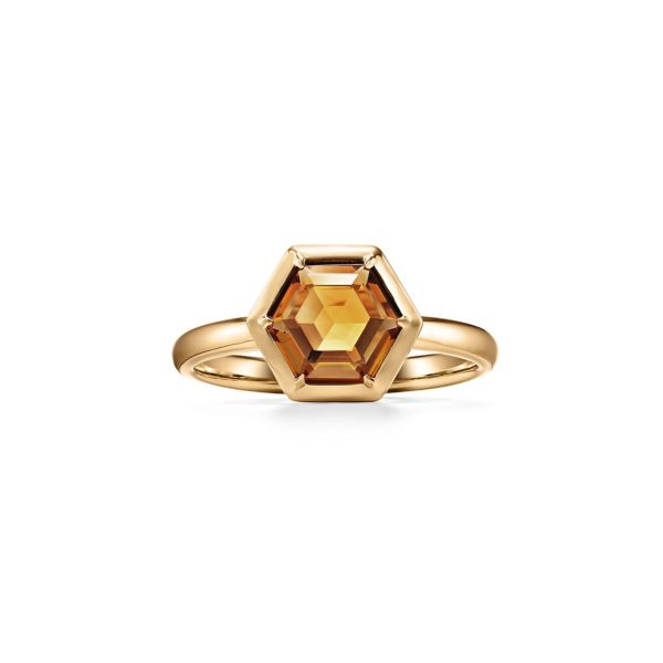 Bague hexagonale Paloma’s Studio en or 18 carats et citrine – Size 5 Tiffany & Co.