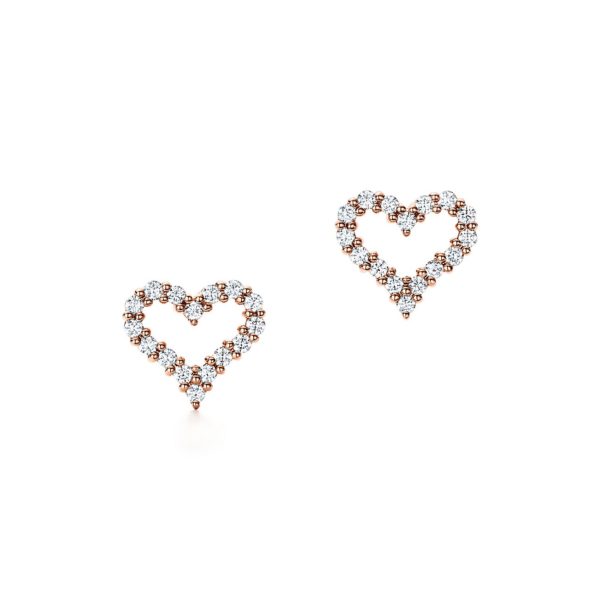Boucles d’oreilles Caur en or rose 18 carats et diamants Extra mini – Size 0.13 Tiffany & Co.