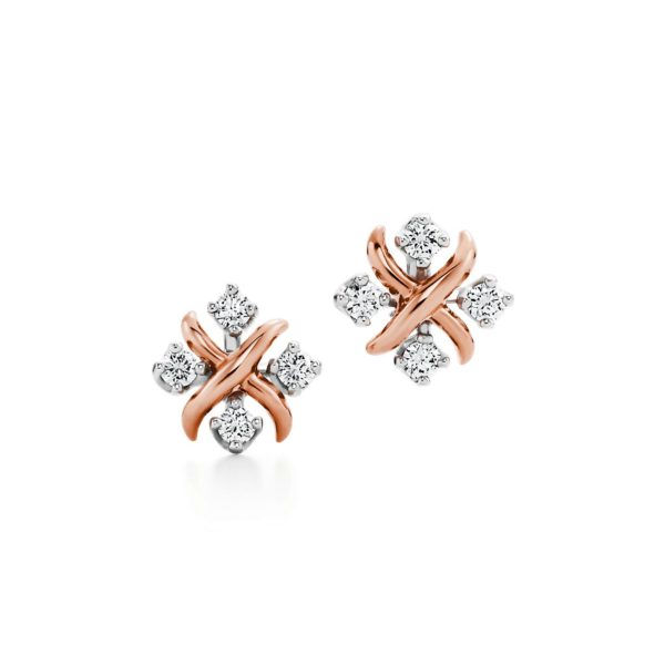 Boucles d’oreilles Lynn, or rose 18 carats et diamants, par Jean Schlumberger Tiffany & Co.