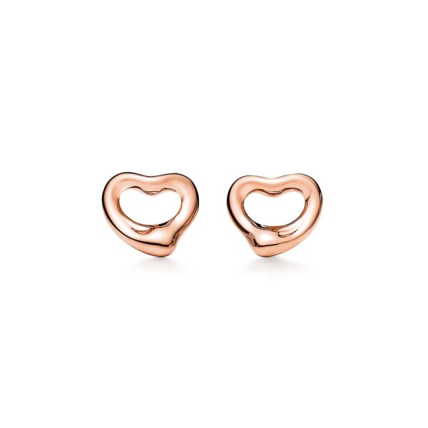 Boucles d’oreilles Open Heart en or rose 18 carats Plusieurs tailles au choix – Size 7 mm Tiffany & Co.