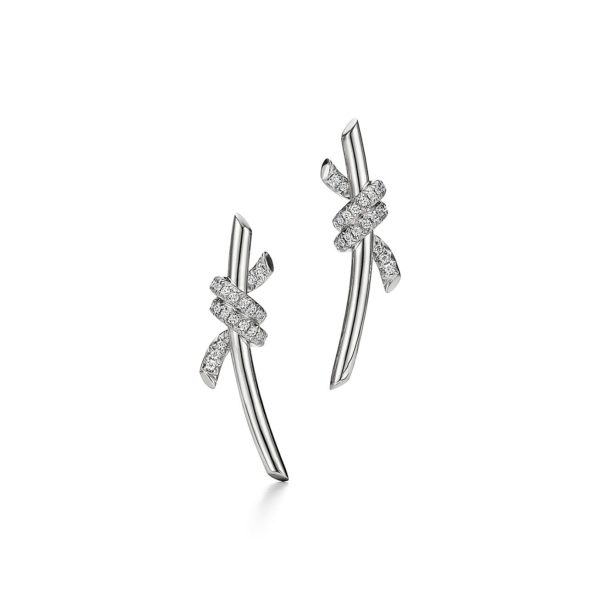 Boucles d&rsquo;oreilles Tiffany Knot en or blanc 18 carats et diamants Tiffany & Co.