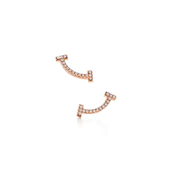 Boucles d’oreilles Tiffany T Smile en or rose 18 carats et diamants Tiffany & Co.
