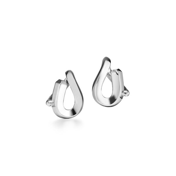 Boucles d’oreilles à maillon unique Tiffany Forge en argent ultra poli Tiffany & Co.