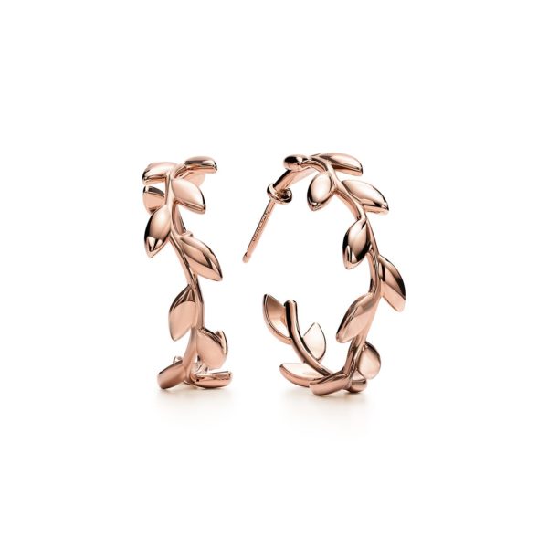 Boucles d’oreilles créoles Olive Leaf Paloma Picasso en or rose 18 carats Tiffany & Co.