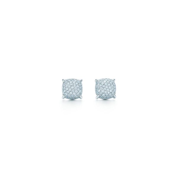 Boucles d’oreilles en or blanc 18 carats et diamants, Sugar Stacks par Paloma Tiffany & Co.