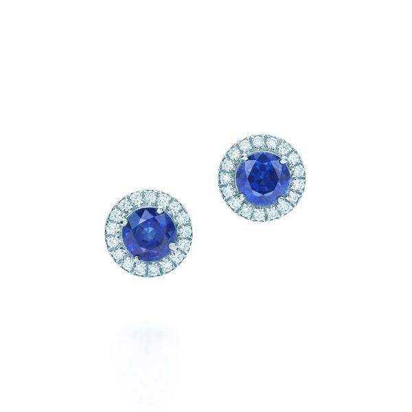 Boucles d’oreilles en platine, saphirs et diamants, Tiffany Soleste Tiffany & Co.