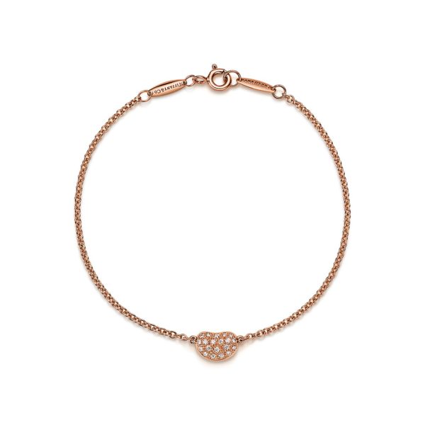 Bracelet Bean design par Elsa Peretti en or rose 18 carats et diamants Tiffany & Co.