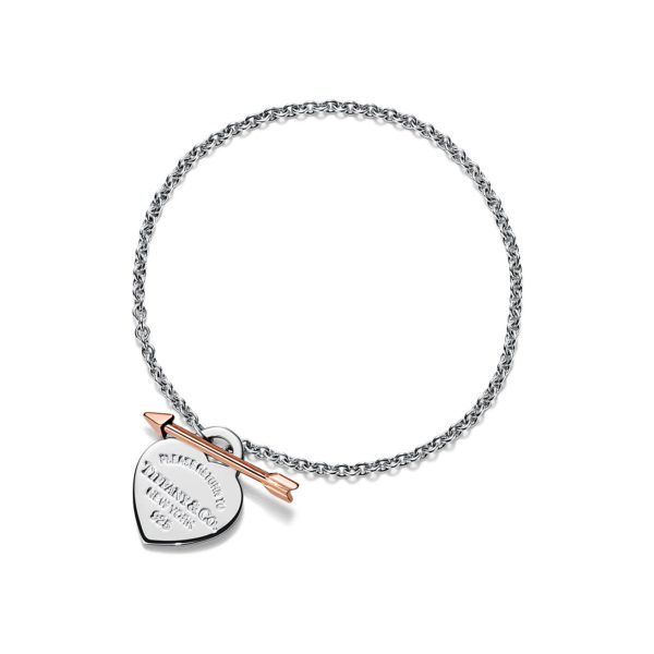 Bracelet Caur Lovestruck et Flèche Return to Tiffany en argent et or rose, smal – Size Small Tiffany & Co.