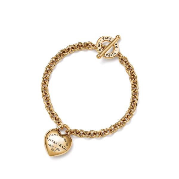 Bracelet Caur plein Return to Tiffany avec fermoir à bascule en or jaune – Size Medium Tiffany & Co.
