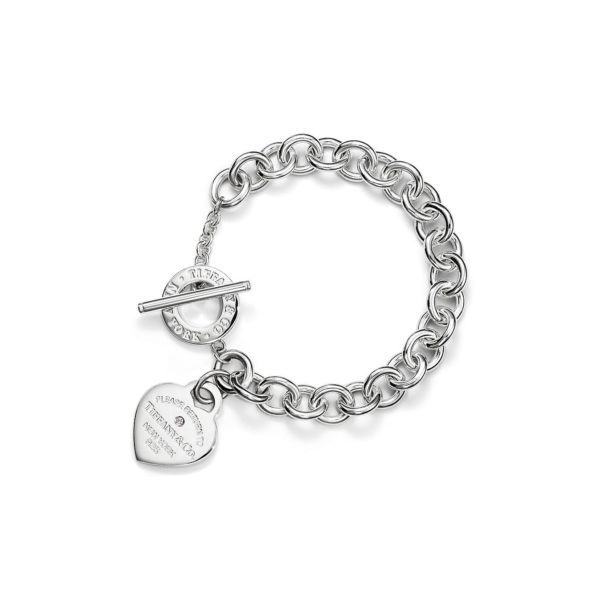 Bracelet Plaque Caur Return to Tiffany en argent et diamant Medium – Size Large Tiffany & Co.