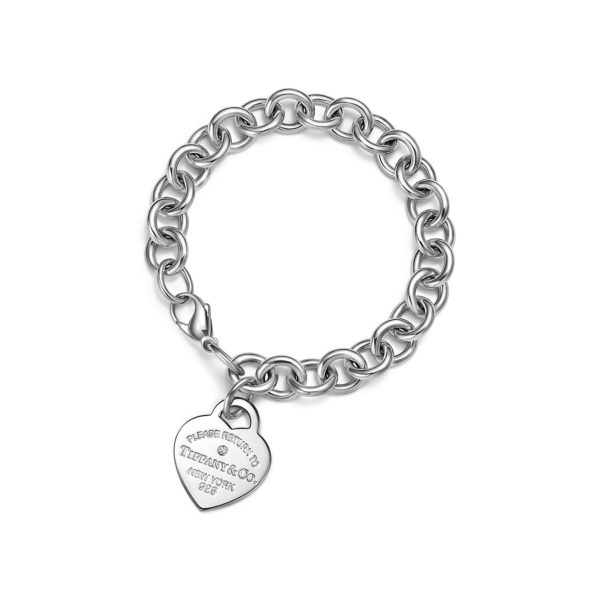 Bracelet Plaque Caur Return to Tiffany en argent et diamant Medium – Size Extra Small Tiffany & Co.