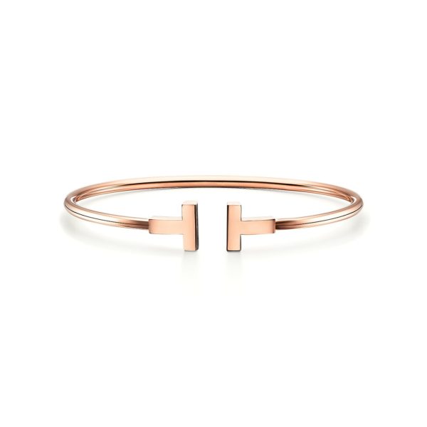 Bracelet Wire Tiffany T en or rose 18 carats Medium Tiffany & Co.