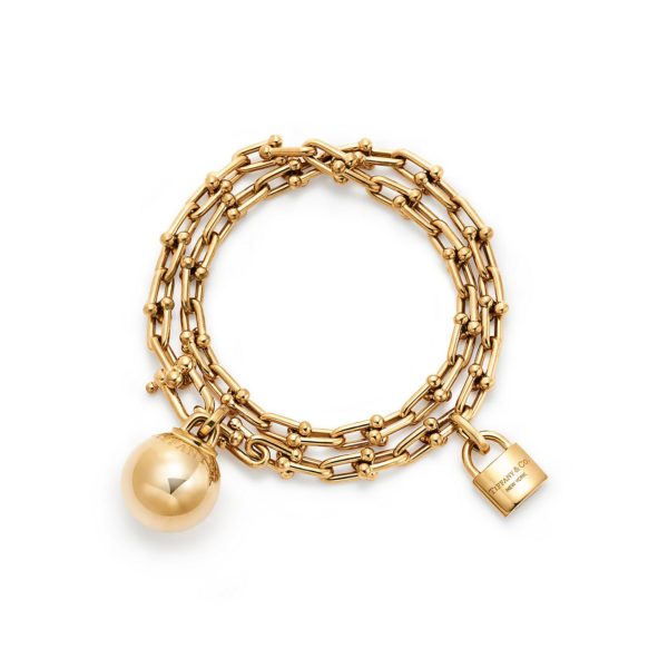 Bracelet à double tour Tiffany HardWear, maillons taille Small, en or jaune – Size Large Tiffany & Co.