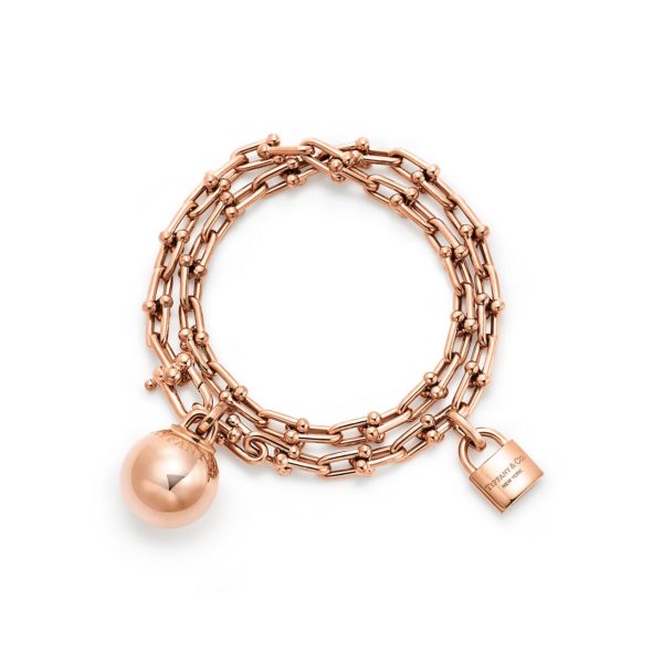 Bracelet à double tour Tiffany HardWear, maillons taille Small, en or rose – Size Medium Tiffany & Co.