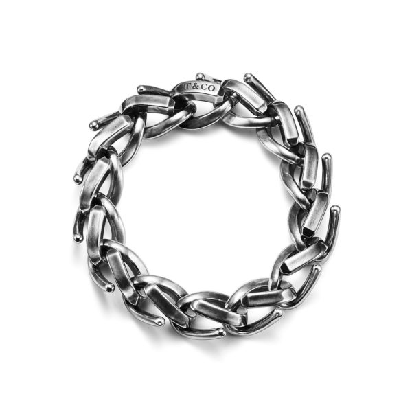 Bracelet à maillons taille Large Tiffany Forge en argent 925 millièmes noirci – Size Medium Tiffany & Co.