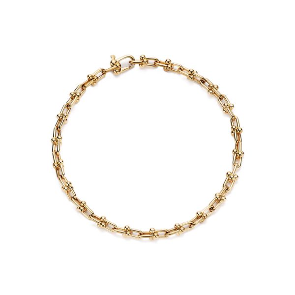 Bracelet à micro-maillons Tiffany HardWear en or jaune 18 carats Medium – Size Large Tiffany & Co.