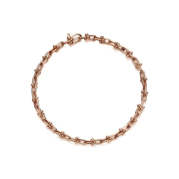 Bracelet à micro-maillons Tiffany HardWear en or rose 18 carats – Size Large Tiffany & Co.