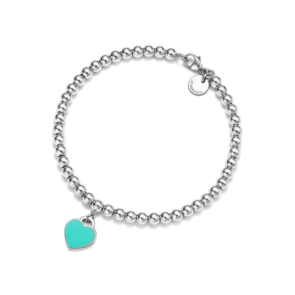 Bracelet de perles Return to Tiffany en argent, Blue et diamant 4 mm – Size Large Tiffany & Co.