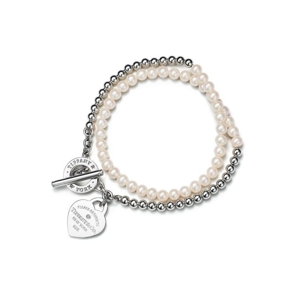 Bracelet de perles à double tour Return to Tiffany en argent et diamant Small – Size Extra Small Tiffany & Co.