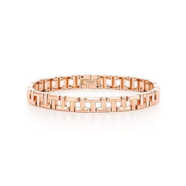 Bracelet étroit Tiffany T True en or rose 18 carats Large Tiffany & Co.
