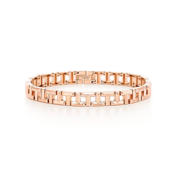 Bracelet étroit Tiffany T True en or rose 18 carats Medium Tiffany & Co.