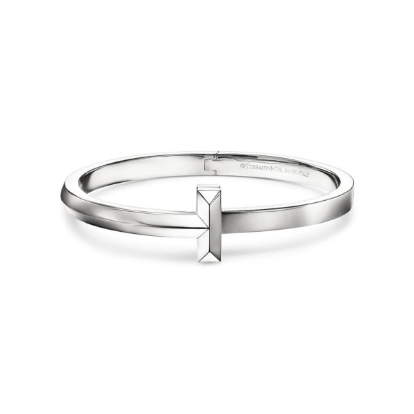 Bracelet jonc à charnière T1 Tiffany T en or blanc 18 carats Large – Size Small Tiffany & Co.