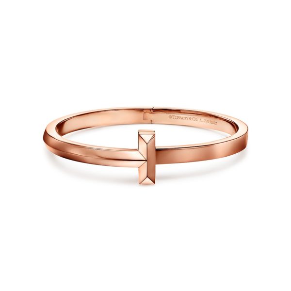 Bracelet jonc à charnière T1 Tiffany T en or rose 18 carats Large – Size Medium Tiffany & Co.