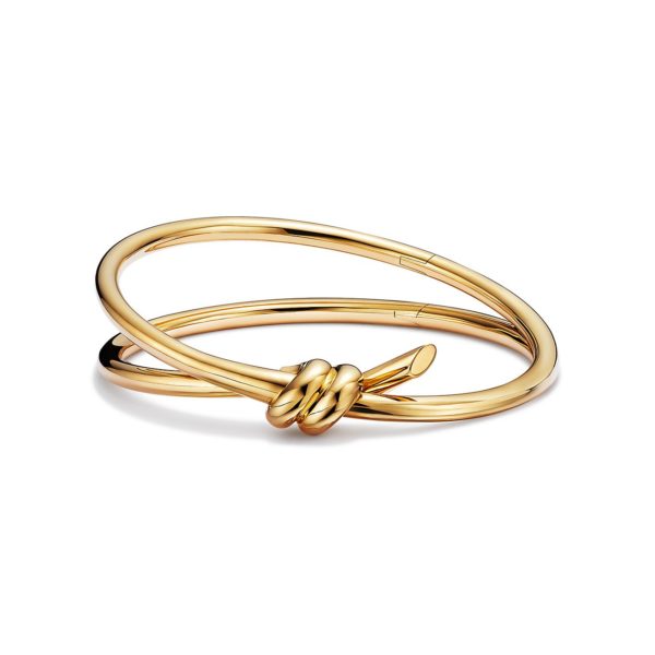 Bracelet jonc double rang à charnière Tiffany Knot en or jaune 18 carats – Size Extra Small Tiffany & Co.