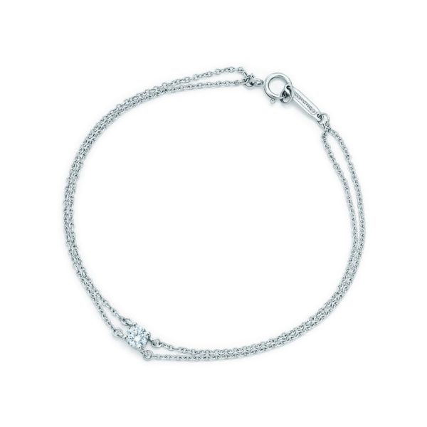 Bracelet orné d’un diamant solitaire Tiffany en platine 950 millièmes – Size Medium Tiffany & Co.