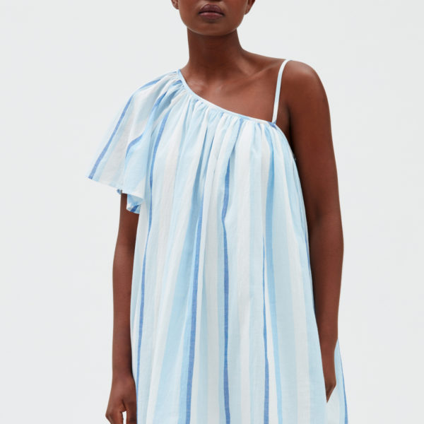 Robe courte asymétrique bleue – Claudie Pierlot