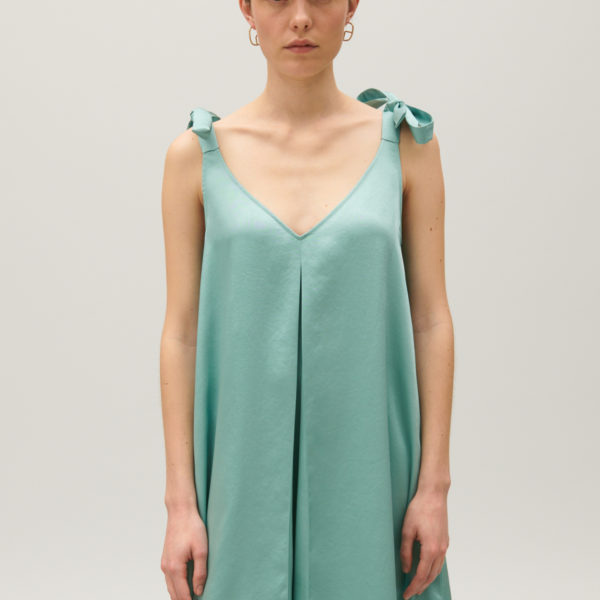 Robe courte satinée vert d’eau – Claudie Pierlot