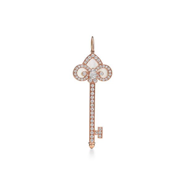 Clé Fleur de Lis Tiffany Keys en or rose 18 carats, diamants et nacre Tiffany & Co.