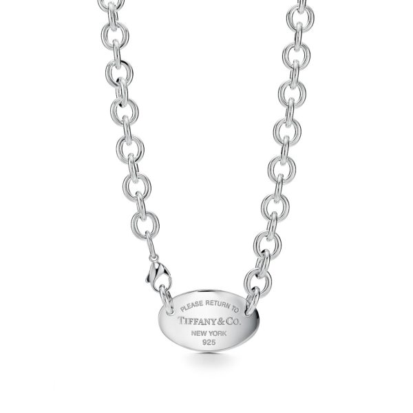 Collier Plaque ovale Return to Tiffany en argent 925 millièmes 39,4 cm Tiffany & Co.