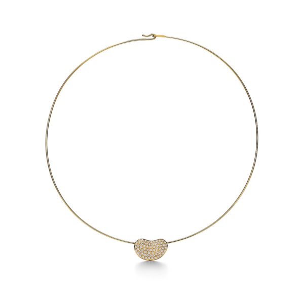 Collier Wire Bean par Elsa Peretti en or et pavé de diamants 20 mm Tiffany & Co.