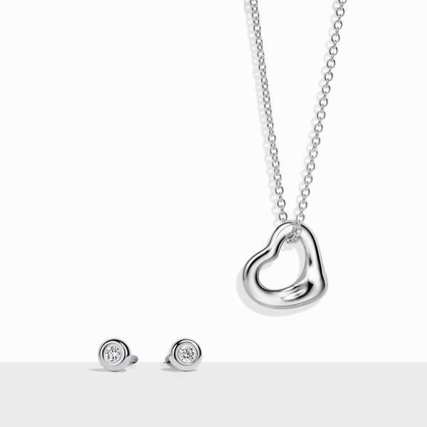 Elsa Peretti: Parure Open Heart et Diamonds by the Yard en argent 925 millièmes Tiffany & Co.