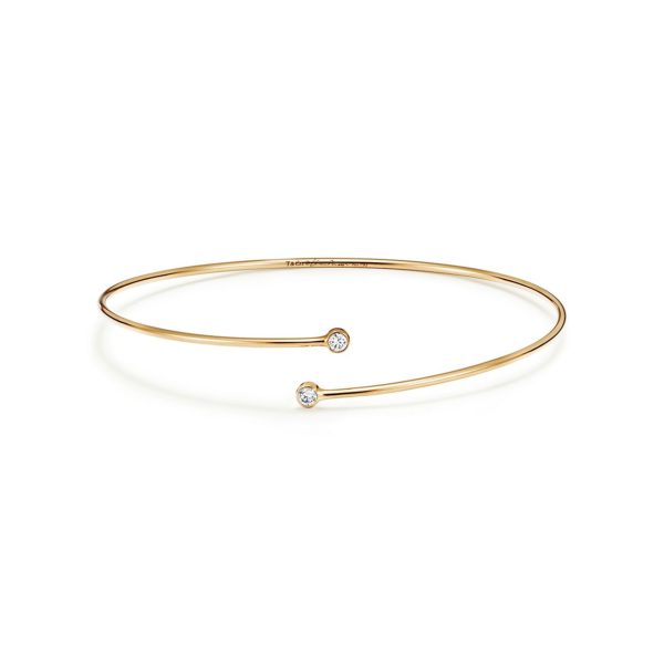 Jonc simple Diamond Hoop Elsa Peretti en or 18 carats et diamants Medium Tiffany & Co.