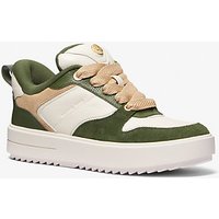 MK Basket à semelle compensée Rumi en cuir à couleurs contrastées - AMAZON GREEN MULTI - Michael Kors luxe
