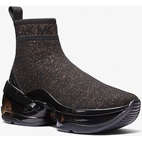 MK Basket chaussette Olympia Extreme en tricot extensible métallisé – BLACK/BRONZE – Michael Kors