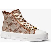 MK Basket montante Evy en jacquard à logo Empire – NATUREL/LUGGAGE(MARRON) – Michael Kors