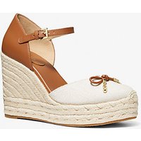 MK Espadrille Nori en cuir et chanvre à semelle compensée – CHANVRE(NATUREL) – Michael Kors