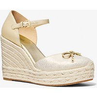 MK Espadrille Nori en cuir métallisé et lin à semelle compensée – DORÉ PÂLE(OR) – Michael Kors