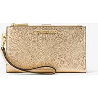 MK Étui à sangle Adele en cuir grainé métallisé pour smartphone - DORÉ PÂLE(OR) - Michael Kors luxe