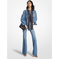 MK Jean évasé à ceinture en denim - Bleu ange délavé(BLEU) - Michael Kors luxe