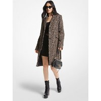 MK Manteau en jacquard brossé à motif léopard - DARK CAMEL/BLACK - Michael Kors luxe