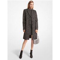 MK Manteau en jacquard métallisé à motif serpent – NOIR/ARGENT(ARGENT) – Michael Kors