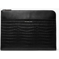 MK Pochette pour ordinateur Hudson en cuir effet crocodile en relief - NOIR(NOIR) - Michael Kors luxe