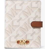 MK Porte-passeport Empire de taille moyenne avec logo emblématique - VANILLE/LUGGAGE(MARRON) - Michael Kors luxe