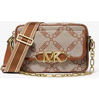 MK Sac à bandoulière Parker de taille moyenne en jacquard à logo Empire – NATUREL/LUGGAGE(MARRON) – Michael Kors