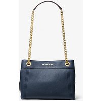 MK Sac porté épaule Jet Set de taille moyenne en cuir grainé avec chaîne – BLEU MARINE(BLEU) – Michael Kors