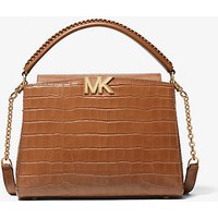 MK Sac porté main Karlie de taille moyenne en cuir effet crocodile en relief – MARRON(MARRON) – Michael Kors